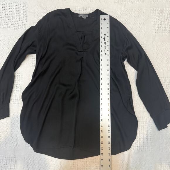 Vince small silk side split curve hem blouse tunic top TLS2 2787 - Picture 2 of 13